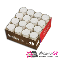 Teelichter mit transparenten Becher und 8 Stunden Brenndauer im 48er Pack