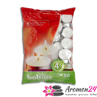 Teelichter im 50er Pack von bolsius mit 4h Brenndauer